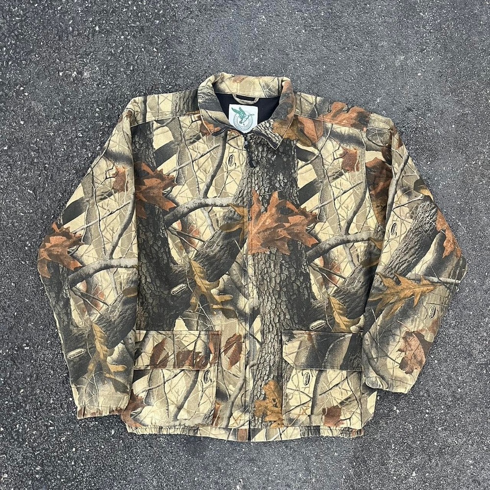 1990s Mossy Oak AOP good Camo zip up jacket size M